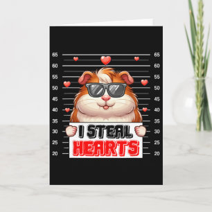 I Steal Cute Hearts Valentine Guinea Pig Sungles H Card