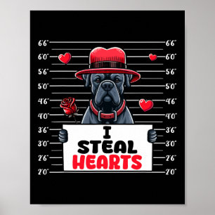I Steal Cute Hearts Valentine's Day Cane Corso Own Poster