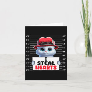 I Steal Cute Hearts Valentine's Day Cat Owner Fami Card