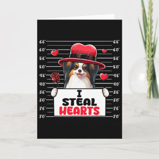 I Steal Cute Hearts Valentine's Day Papillon Dog O Card
