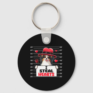 I Steal Cute Hearts Valentine's Day Papillon Dog O Keychain