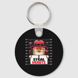I Steal Cute Hearts Valentine's Day Pomeranian Own Keychain