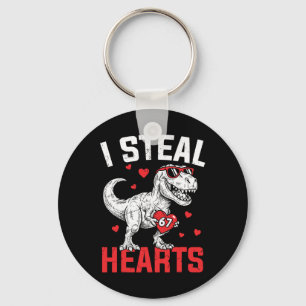 I Steal Hearts 67 Meme Valentine Dinosaur T-rex Si Keychain