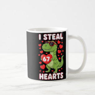I Steal Hearts 67 Trex Kids Valentines Meme Six Se Coffee Mug