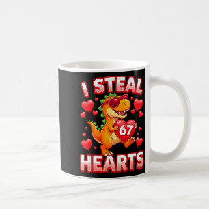 I Steal Hearts 67 Trex Kids Valentines Meme Six Se Coffee Mug