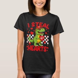 I Steal Hearts 67 Valentine’s Day 67 Dinosaur T-re T-Shirt