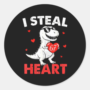 I Steal Hearts 67 Valentines For Boys Girls Kids W Classic Round Sticker