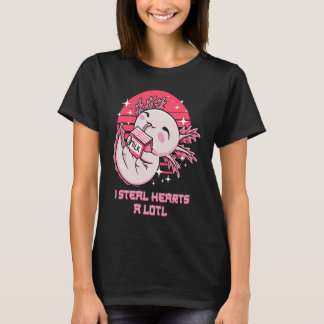 I Steal Hearts a Lotl Axolotl Humour Salamander T-Shirt