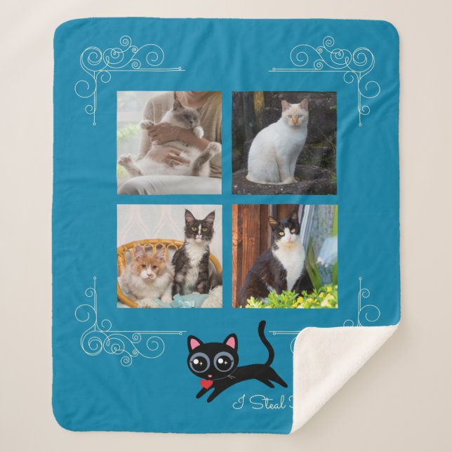 I Steal Hearts Custom Photo Sherpa Blanket (Front)