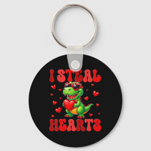 I Steal Hearts Cute Dinosaur Heart Valentine Toddl Keychain