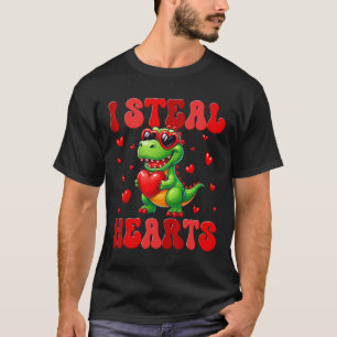 I Steal Hearts Cute Dinosaur Heart Valentine Toddl T-Shirt