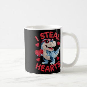 I Steal Hearts Cute Dinosaur Outfit For Kids Valen Coffee Mug