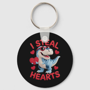 I Steal Hearts Cute Dinosaur Outfit For Kids Valen Keychain