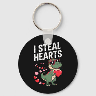 I Steal Hearts' Cute Valentine's Dinosaur T-rex Keychain
