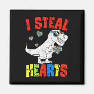 I Steal Hearts Dinosaur Autism Awareness Toddler B Magnet