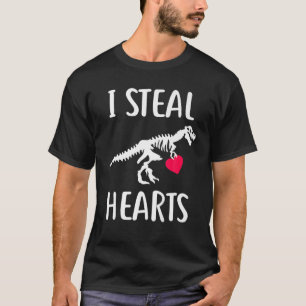 I Steal Hearts Dinosaur Lovers T Rex Valentines Da T-Shirt