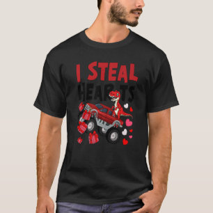 I Steal Hearts Dinosaur Monster Truck T Rex Valent T-Shirt