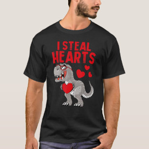 I Steal Hearts Dinosaur Valentines Day For Toddler T-Shirt