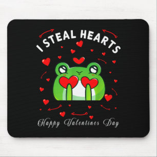 I Steal Hearts Funny Cute Frog Happy Valentines Mouse Pad