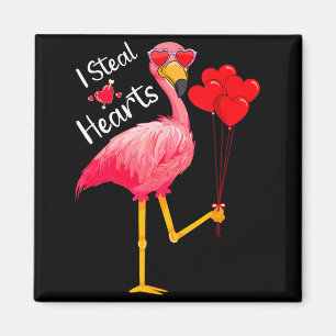 I Steal Hearts Funny Flamingo Lover Valentine's Da Magnet