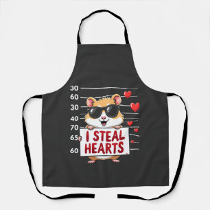 I Steal Hearts Hamster Lover Valentine Day Apron