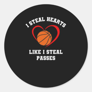 I Steal Hearts Like I Steal Pes Basketball Valenti Classic Round Sticker