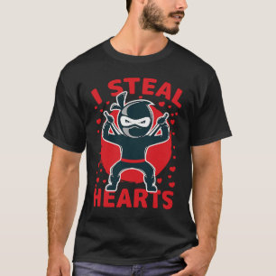 I Steal Hearts Ninja Boys Valentines Day Toddler T-Shirt