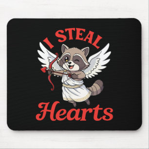 I Steal Hearts Raccoon Cupid Valentine Day Funny A Mouse Pad