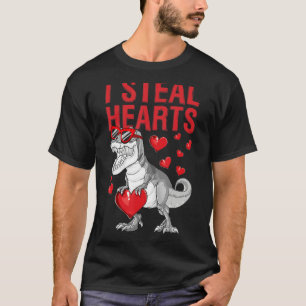 I Steal Hearts Rex Dino Cute Baby Boy Valentines D T-Shirt