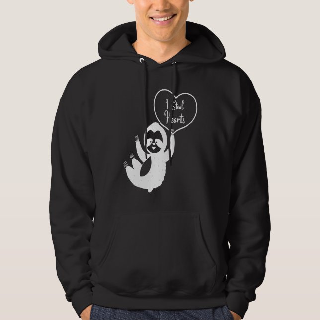 I Steal Hearts Sloth  Valentines Day  1 Hoodie (Front)