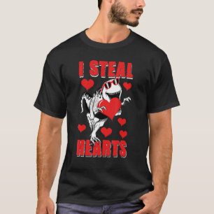 I Steal Hearts T Rex Cute Dinosaur Heart Valentine T-Shirt
