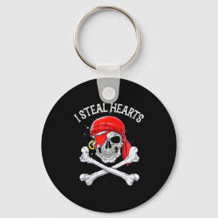 I Steal Hearts T Shirt Valentines Day Pirate Kids Keychain