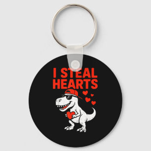 I Steal Hearts Trex Dino Baby Boy Valentines Toddl Keychain