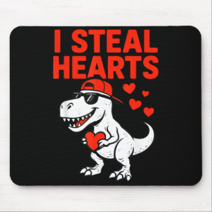I Steal Hearts Trex Dino Baby Boy Valentines Toddl Mouse Pad