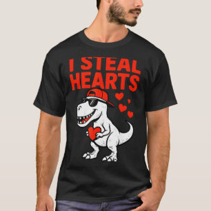 I Steal Hearts Trex Dino Baby Boy Valentines Toddl T-Shirt