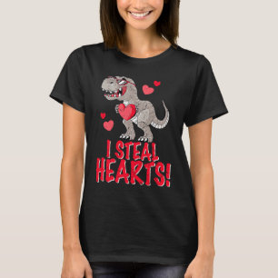 I Steal Hearts Trex Dino Boys Valentines Day Dinos T-Shirt