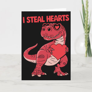 I Steal Hearts Trex Dinosaur Gles Valentine Day Bo Card