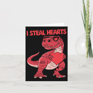 I Steal Hearts Trex Dinosaur Gles Valentine Day Bo Card