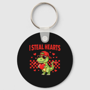 I Steal Hearts Valentine Dinosaur Cute Love Meme B Keychain