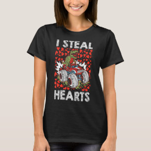 I Steal Hearts Valentines Day Love T-Rex Dinosaur T-Shirt