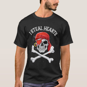 I Steal Hearts Valentines Day Pirate Gifts Kids Bo T-Shirt