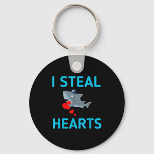 I Steal Hearts Valentines Day Shark Keychain