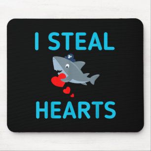 I Steal Hearts Valentines Day Shark Mouse Pad