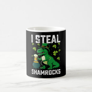 I Steal Shamrocks T Rex Dinosaur St Patrick's Day Coffee Mug