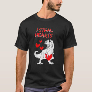 I Steal Your Hearts Rex Lover Dinosaur Valentines T-Shirt