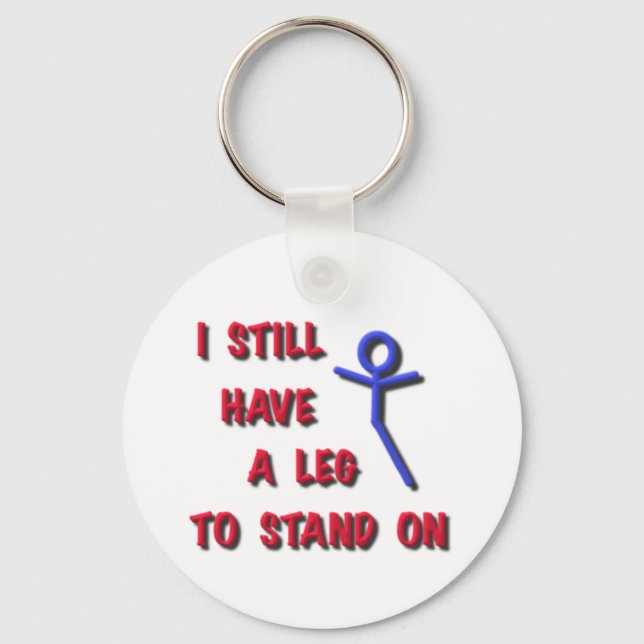 I Still Have a Leg to Stand on, red,blue,stickman Keychain (Front)