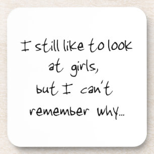 I still like to look at girls-cork coaster