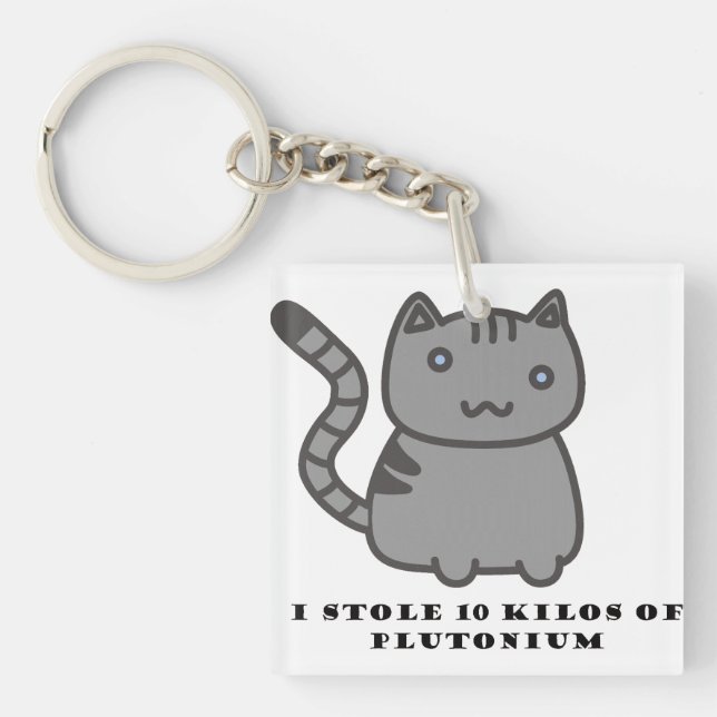 I stole 10 kilos of plutonium cat keychain (Front)