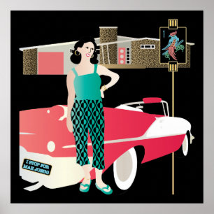 I Stop for Mah Jongg Retro House Poster