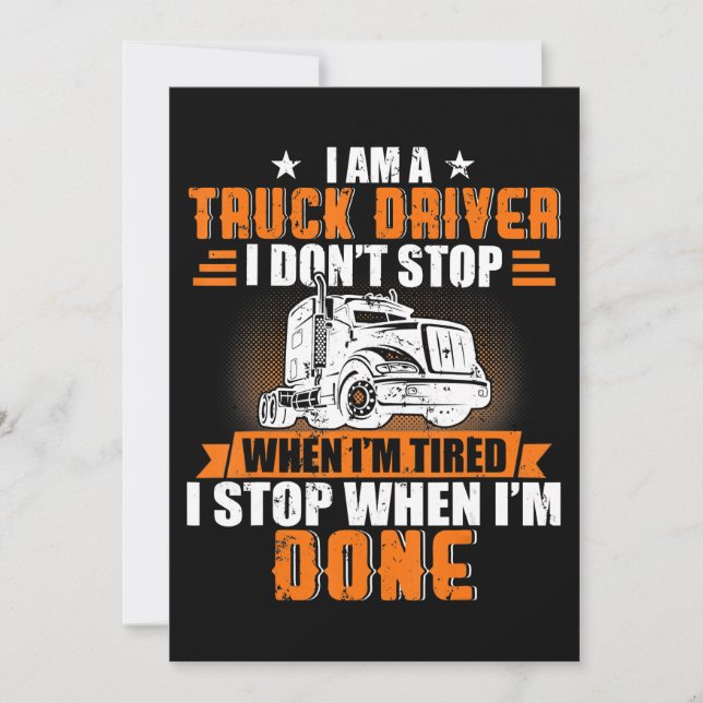 I Stop When Im Done Cool Gift For Truck Drivers.pn Holiday Card (Front)